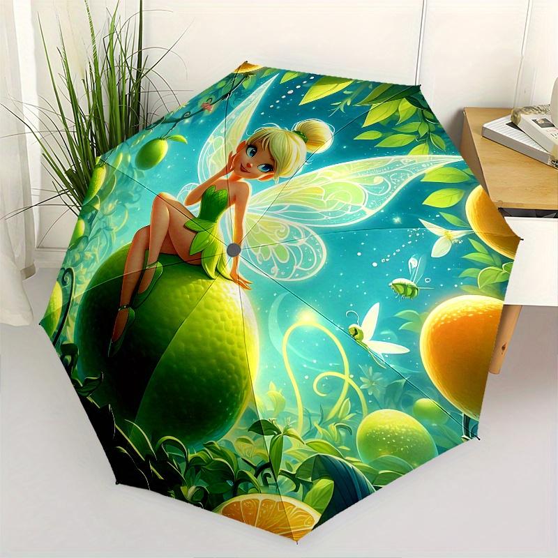 

Disney Tinker Bell, Citrus Automatic Open/Close Umbrella - Cute Umbrella with Cute Design, Portable 3-Fold Compact Umbrella for Men & Women,