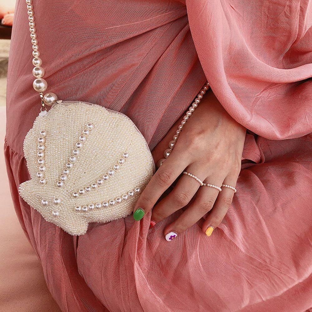 Continuous Circle Multi Beaded Natural pearl Party Jewelry Finger Ring Fashion Accessories Jewelry