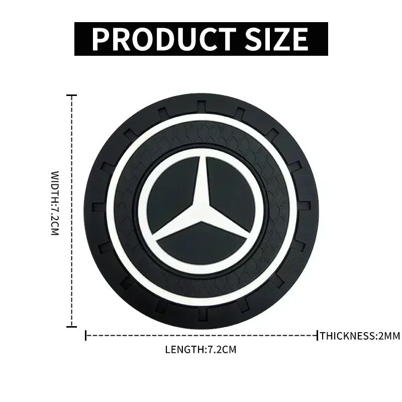 Q1983-1/2Pcs Car Auto Water Cup Slot Non-Slip Mat Water Cup Bottle Holder Mat For Mercedes Benz A B R G Class GLK GLA W204 W251 W463