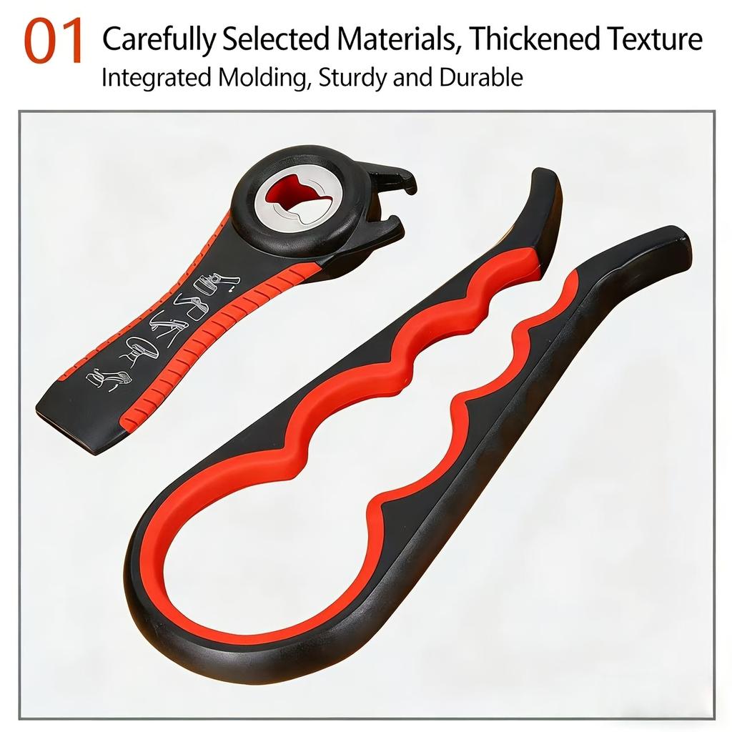 Nine-in-one multifunctional bottle opener set Ergonomic non-slip rubber handle can opener set Effort-saving lid-opening tool Designed for