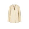 Less 2025 Spring Long Sleeve Loose Lambskin Jacket
