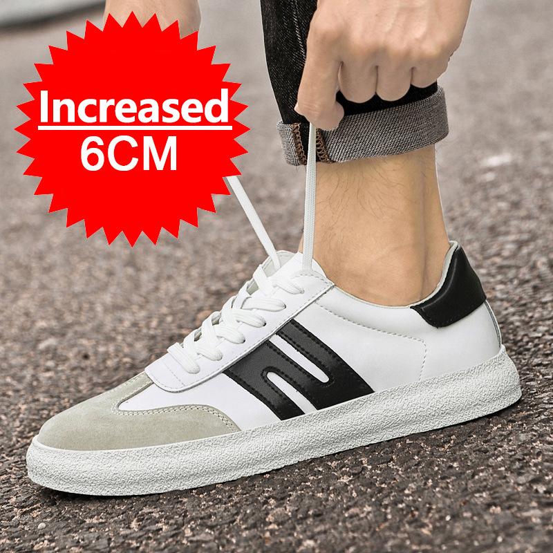 Men's Casual Sneakers Shoes Height Increase Shoes Leather Shoes Insoles 5CM Man Daily Life Height Increasing Shoes Tennis Shoes