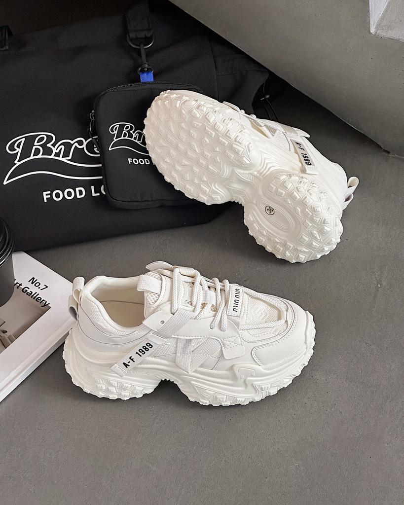 Fashion Casual Style Sports Women's Shoes 2025 New Lightweight and Versatile Autumn Leather Small Platform Dad Shoes