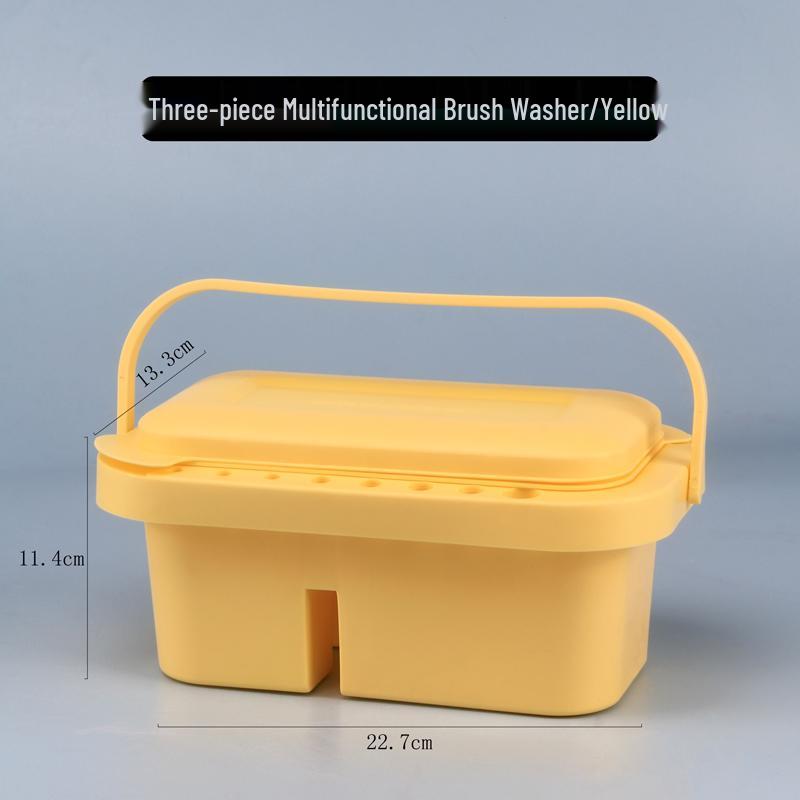 Portable 3-Piece Paint Set: Multifunctional Wash Bucket, Watercolor Gouache Palette, Color Mixing Box for Art Students