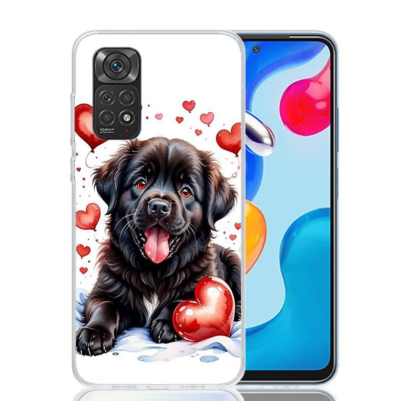 Lovely Puppy Heart Dogs Phone Case For Xiaomi Redmi Note 15 14 13 12S 12 Pro Plus 11S 11E 11 11T 10S 10 Art Soft Pattern Cover R