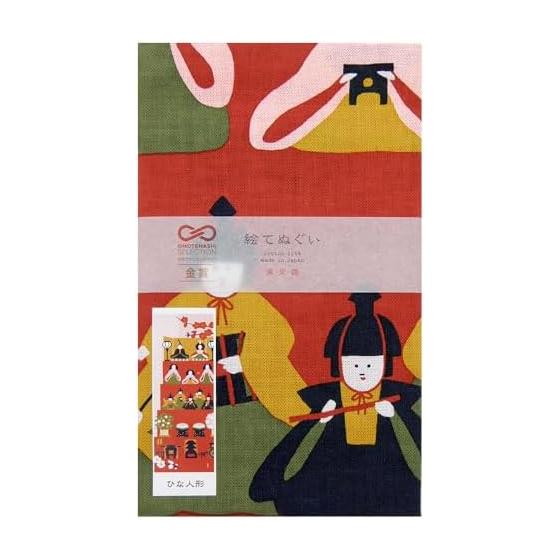 Hamamonyo Tenugui Hina Doll Pink