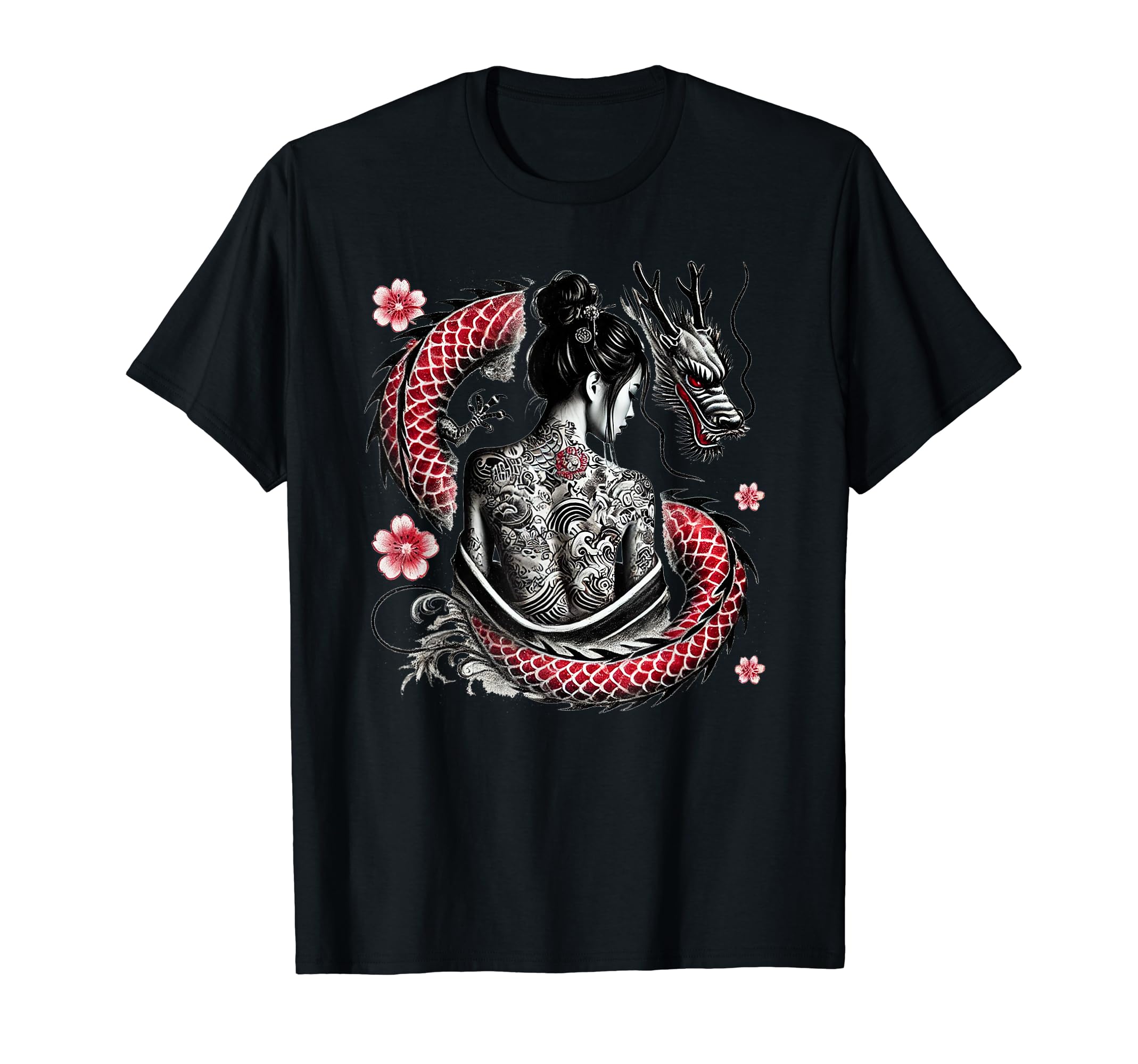 

Dragon and Tattooed Geisha T-shirt чёрный