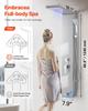 VEVOR Shower Panel Tower System with Rainfall Waterfall Shower Head, LED, 53 in Brushed Stainless Steel Shower Column, 5-Function Faucet