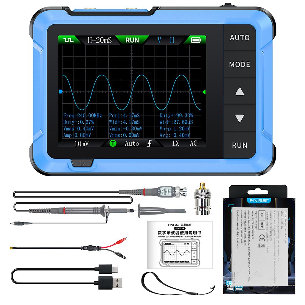 DSO510 2 IN 1 Portable Digital Oscilloscope Signal Generator 48MS/s Sampling Rate 10MHz Bandwidth Electronic Repair Tool