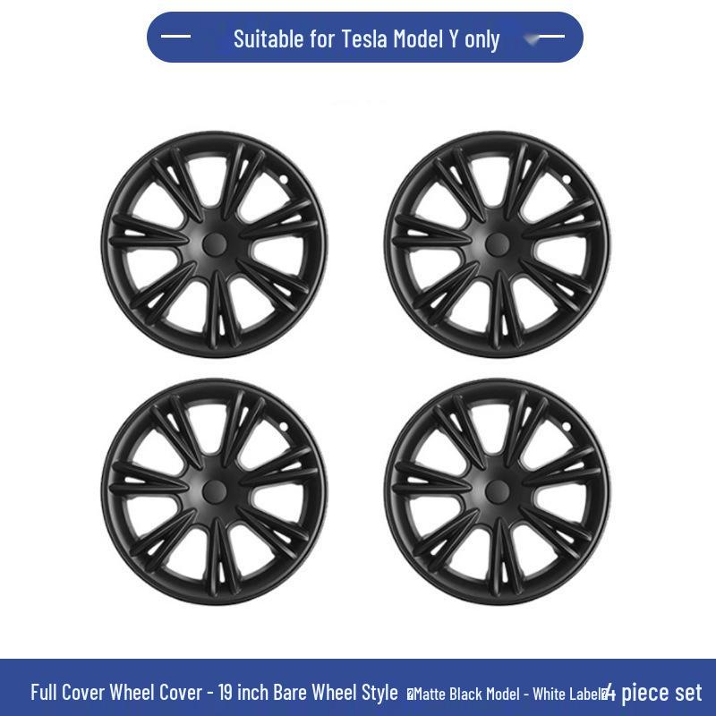 19palcový černý dekorativní kryt náboje kola pro kola Tesla Model Y