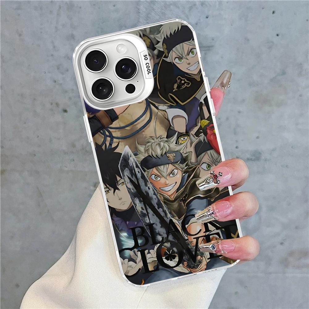 Black Clover Phone Case For IPhone 16 15 14 13 12 11 Pro Max X XR XSMAX 8 7 Plus Matte Shockproof Back Cover
