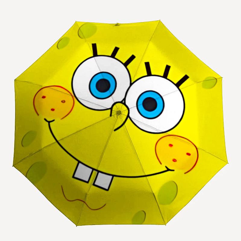 

1pc SpongeBob Automatic Open/close Umbrella, Portable Travel Umbrella, Everyday Use - Outdoor Accessory, Artistic Pattern, Compact Design, Fashion Lov