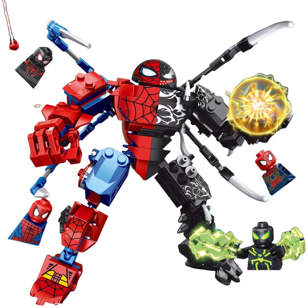 Blind Box Mini Building Blocks 9006 Figures Big Goblin Spiderman Iron Man Venom Captain Hawk Deadpool Armor Christmas Gifts Toy