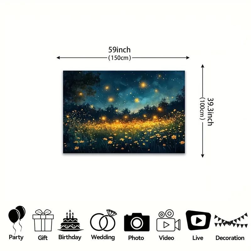 VIKAMA Ins Windy Blue And Firefly Yellow Tapestry Artistic Decorative Fabric With a Gentle Atmospheric Feel