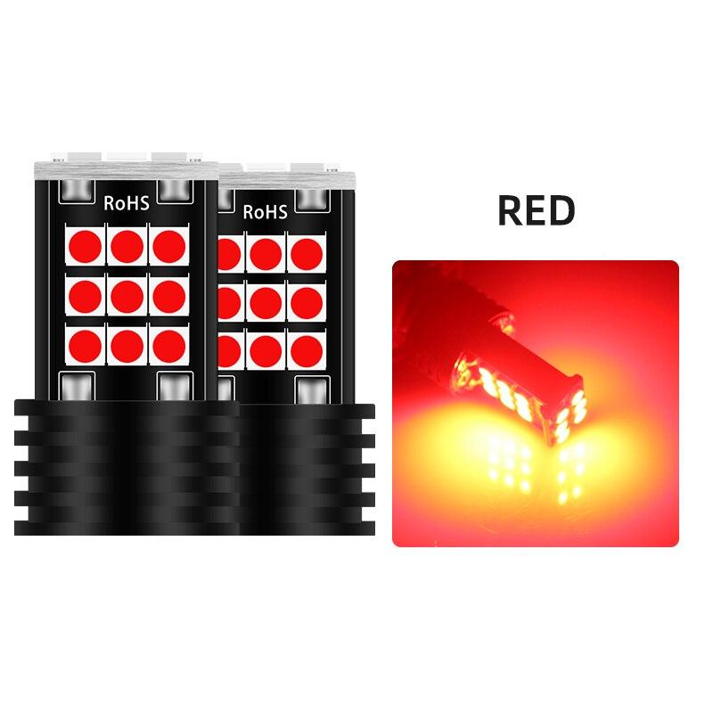 2PCS T20 7443 7440 3030 24SMD LED Bulbs Car Brake Bulbs Lights Reverse Red Yellow White 12v