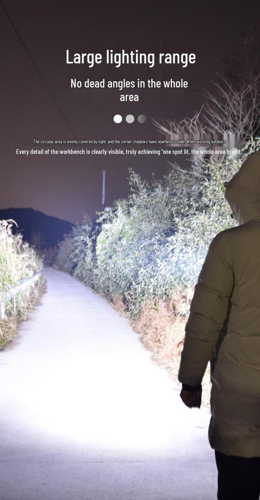 High-Brightness Magnetic USB Rechargeable Flashlight with Side Light for Outdoor Use