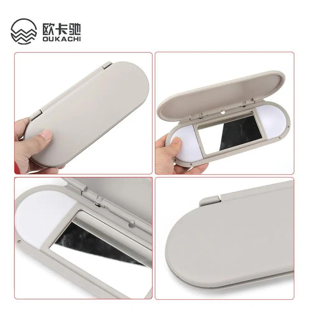 Car Roof Sunvisor Sun Visor Makeup Mirror Glass Cover Light Lamp Cap Lid For-BMW Mini F54 F55 F56 F60 2015-2020 Grey