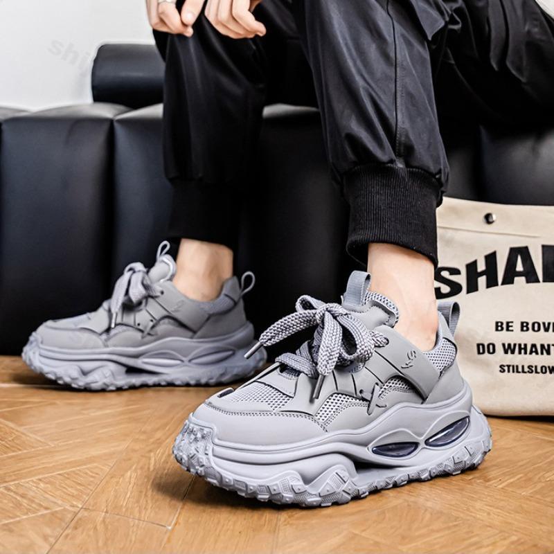 Fashion Fashion Trend Low Top Thick Soled Casual Sports Shoes for Men 2025 Autumn New Style Mesh Breathable Comfortable Chunky sneakers
