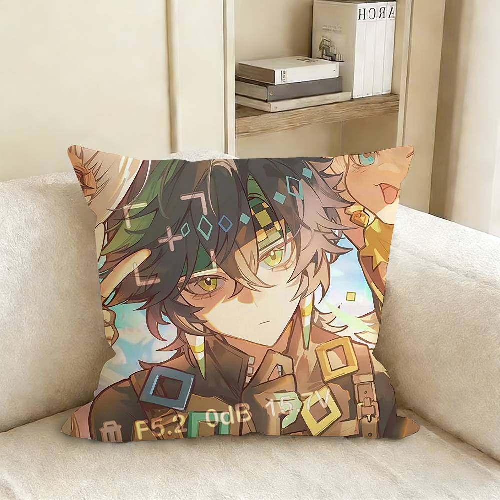 GGenshin IImpact KKinich MMualani Pillow Cover Sofa Cushion Cover Home Room Decoration Children Gift