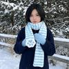 Soft Winter Scarf Stripe Long Plush Muffler Kawaii Neck Wrap  Daily Wear