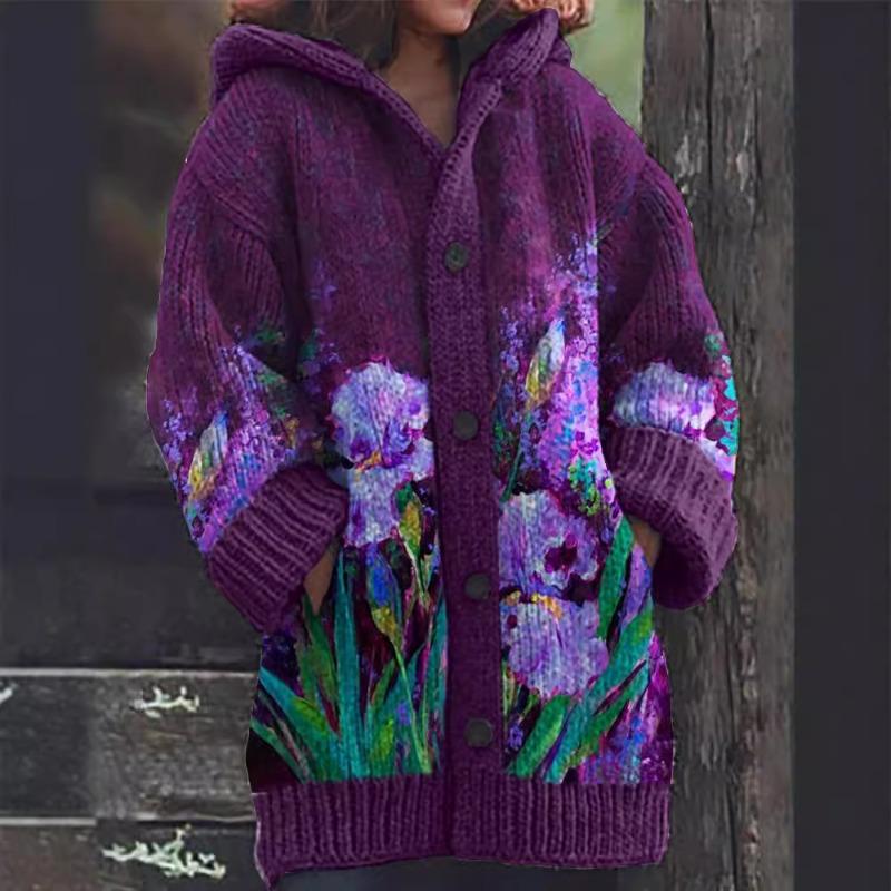 S-5XL for 2025 New 3D Printed Autumn and Winter Jacket Thickened Hooded Cardigan Sweater