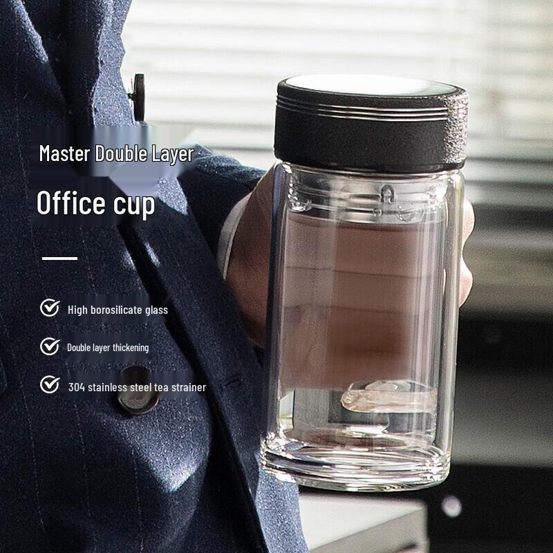HAERS Double-Layer Glass Office Cup