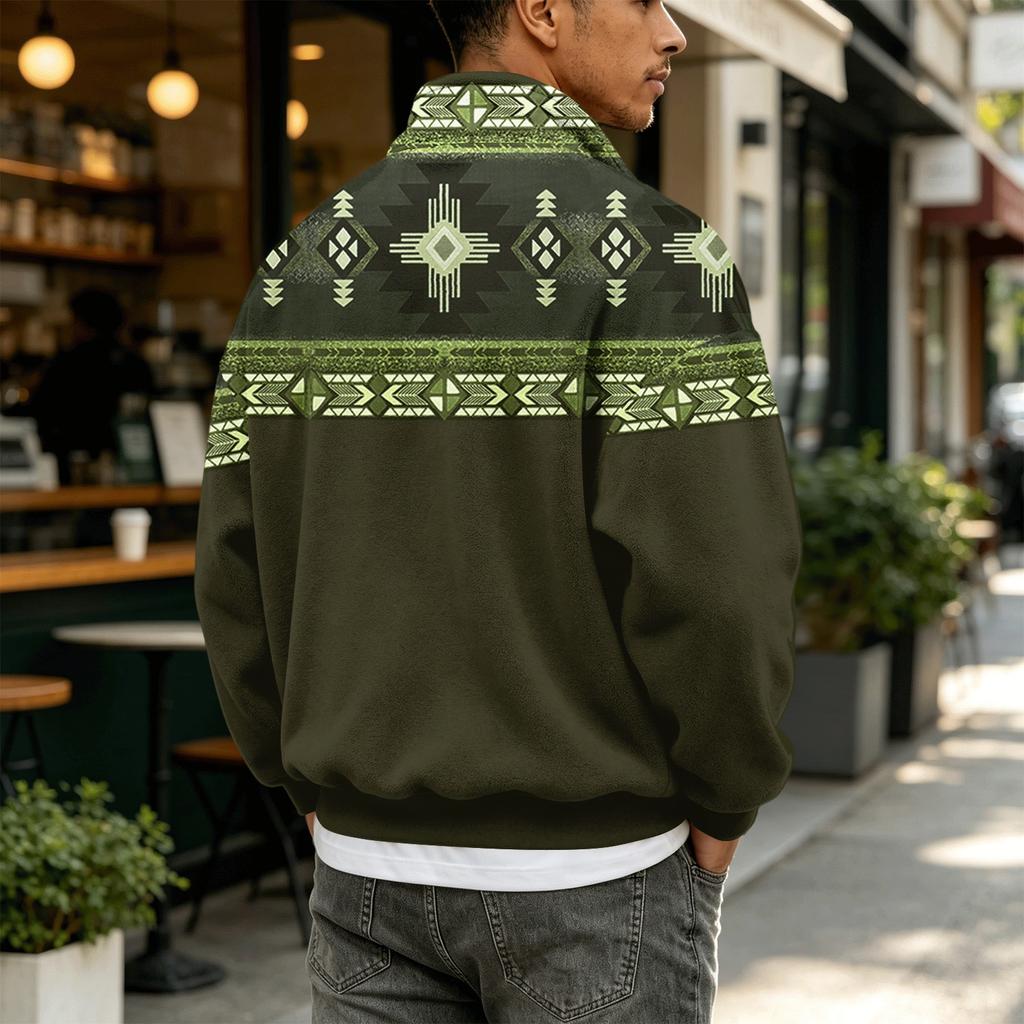 Herren Freizeit Flanell 1/4 Reißverschluss Langarm Sweatshirt für den täglichen Gebrauch