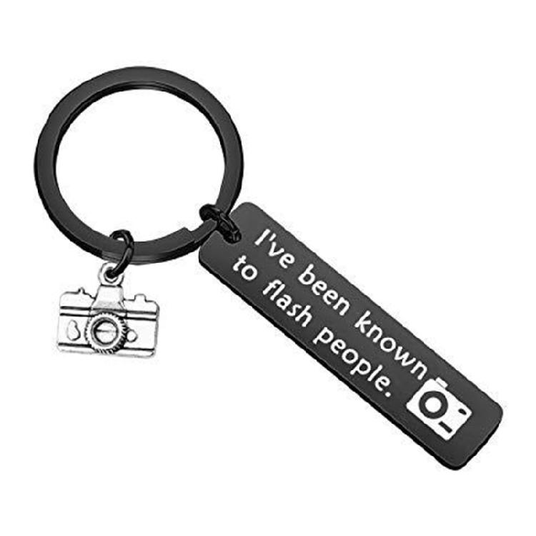 Photography Theme Keychain Stainless Steel Vintage Camera Design Smooth Brims Everyday Carry Accessory For Adults