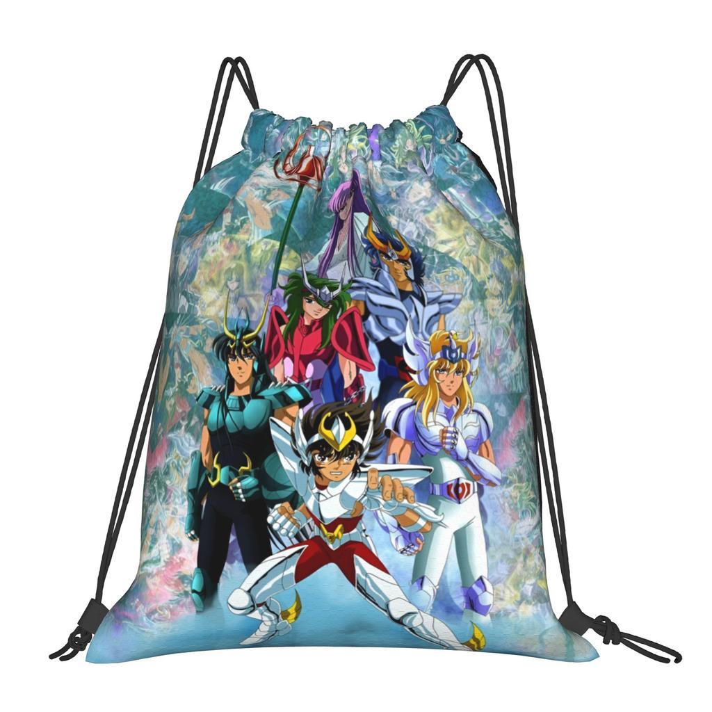 Custom Saint Seiyas Drawstring Backpack Sports Gym Bag for Women Men Anime Training Sackpack