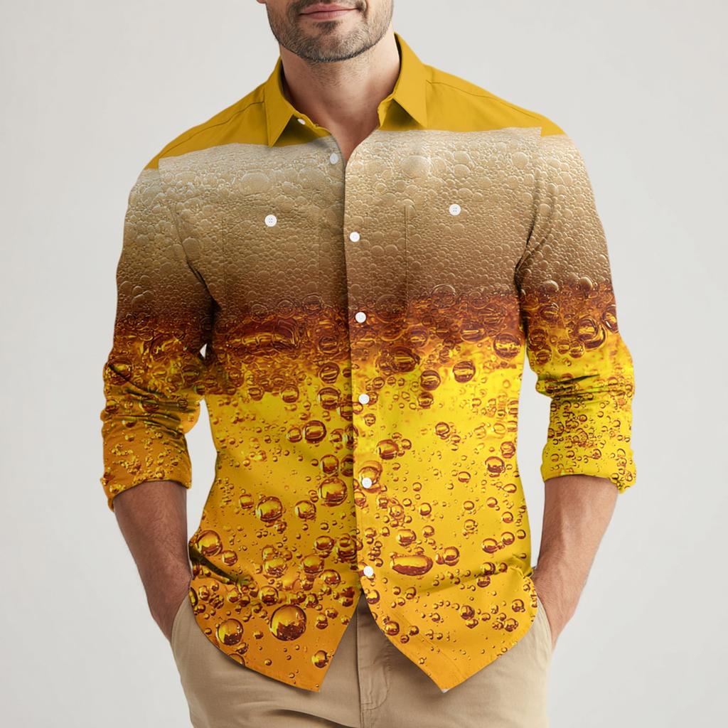 Men's Loose Classic Lapel Multi-pocket Industrial Work Shirt Top