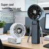 Portable Foldable Neck-Hanging USB Fan with Digital Display - High Airflow for Outdoor Use