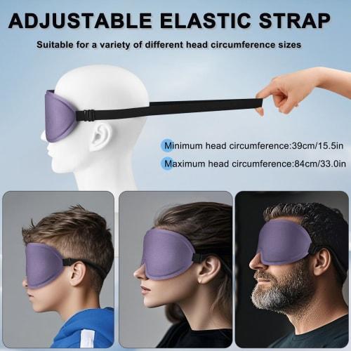 Breathable 3D Eye Mask for Sleeping, 99% Light Blocking, Adjustable Size, Washable, Portable, Unisex, for Air Travel (Blue Ash)