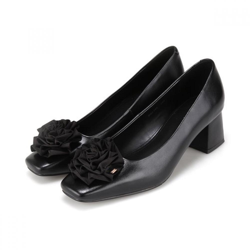 Barbara Leather CorSage Women S pumpS 5cm Bbj208bk 225mm
