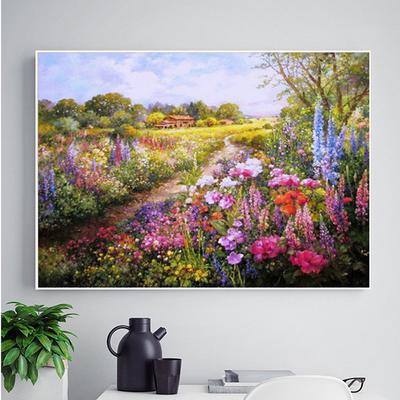 Pittura a diamante Punto croce Giardino naturale Fiore Paesaggio Ricamo a diamante Decorazione per matrimonio