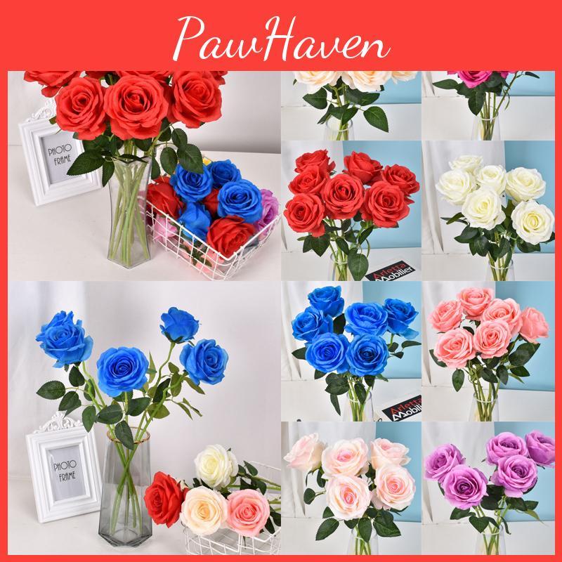 50cm Long Stem Artificial Roses Elegant Fake Silk Flowers For Wedding Home Decor