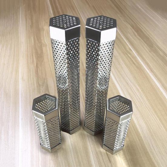 Pellet Tube Stainless Steel BBQ Smoke Tube with Ventilation Holes Heat-Resistant Easy To Clean Reusable Smoke Grill Tube Camping Accessories