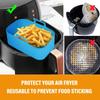 1pc Air Fryer Silicone Tray Rectangle Oven Baking Basket Washable & Reusable Liner Insert Dish Fried Chicken for Airfryers Accessories