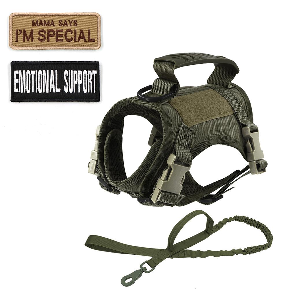 Tactical Pet Chest Harness with Traction Rope Set Universal Anti Slip for Cats and Dogs Paired with Personalized