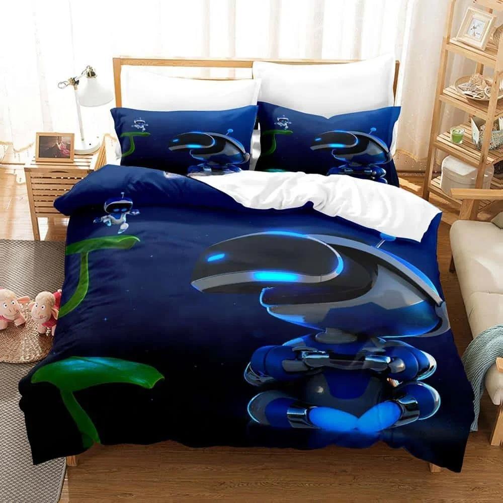 New Fashion 3D Printing  ASTRO BOT Bedding Set Cartoon Anime Three-piece Set Adult Kid Bedroom Duvet Cover Sets Home Textiles
