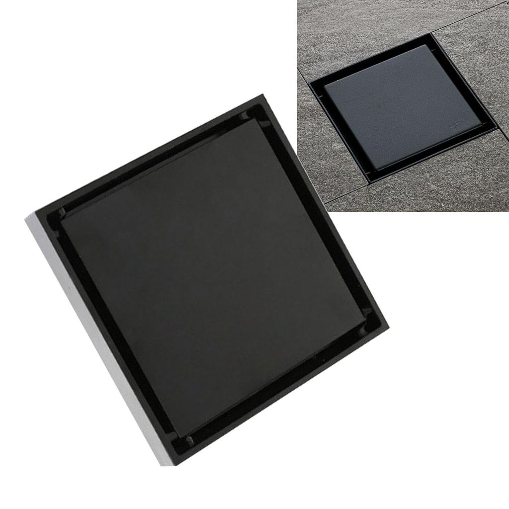 Sifon de duș pătrat invizibil de 4 inch din oțel inoxidabil anti-miros sifon de pardoseală pentru baie 1,3 mm placabil