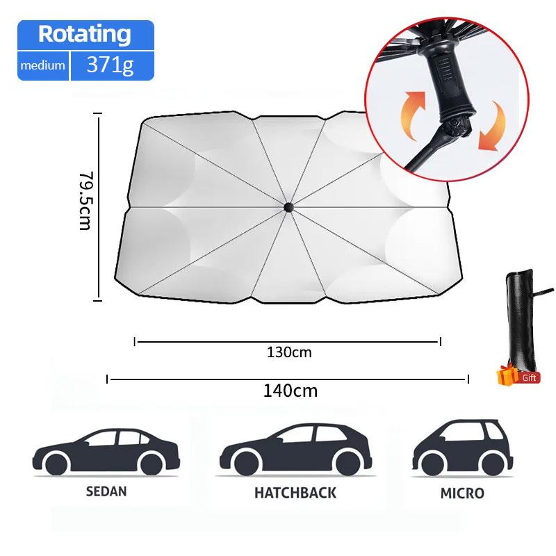 Upgraded Car Sunshade Umbrella Protector Parasol Summer Sun Interior Front Window Cover for UV Ray Block & Sun Heat Protection