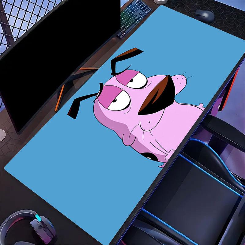 Courage the Cowardly Dog Mouse Pad, Large Gaming Desk Mat, Non-slip XXL Mousepad for Laptop & Tablet, Mini PC Playmat with Stitched Edges