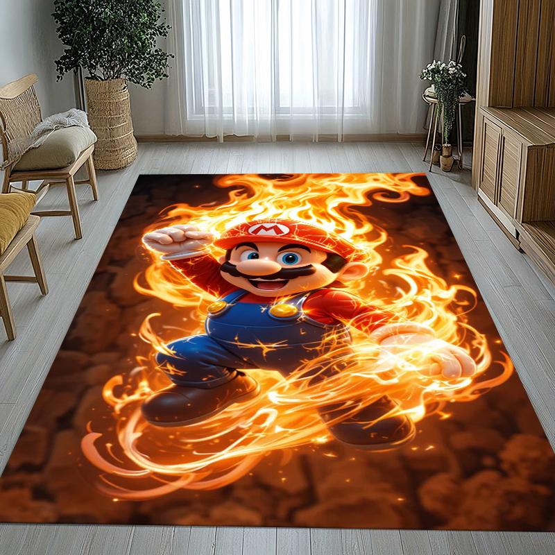 Retro M-Mario Bros Game Cartoon Living Room Non-Slip Area Rug Soft Carpet for Bedroom Kids Playroom Sofa,Home Decor Doormat Gift 40x60cm