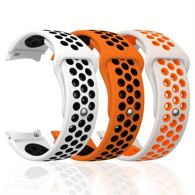 Silicone Sport Watch Band with Breathable Holes Dual-Tone For Samsung Galaxy Watch 7/FE/6/5/4 Breathable Sports Design