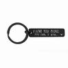 Stainless Steel 'I LOVE YOU MORE' Keychain Pendant - Valentine's Day Gift