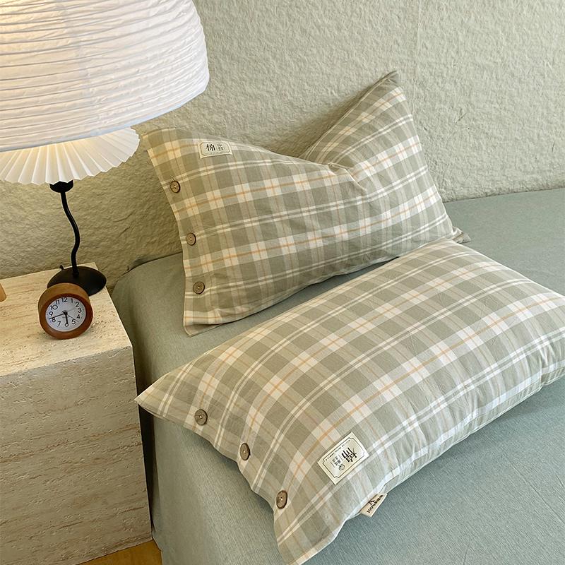 Zestaw 2 poszewek na poduszkę pojedynczą z czystej bawełny i lnu z wewnętrznym wkładem w całości bawełnianym, 48cm x 74cm