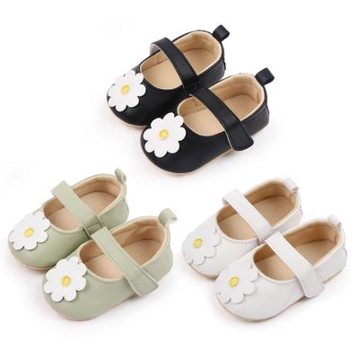 Baby Girls Flats Infant Non-Slip Flower Prewalkers Soft Sole PU Leather Newborn Princess Wedding First Walkers 0-18M
