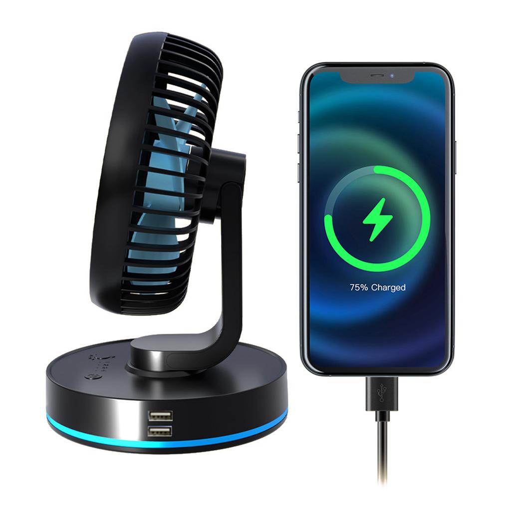 Electric Fan USB/Cigarette Lighter Plug Cooling Fan Foldable Air Circulator Fan for Car SUV Home 4 Gear Car Fan