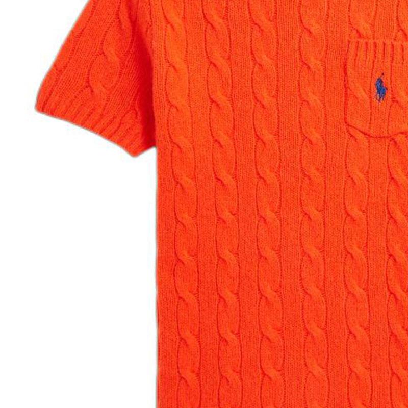 Polo Ralph Lauren FW24 Maglione a trecce Slim Fit da donna Dusk-Orange WMPOSWENC021008-800