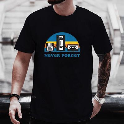 Vergiss Nie Sarkastisches Grafik Bedrucktes T-Shirt Herren Locker Übergroßes T-Shirt Lässig Baumwolle Kurzarm T-Shirts Herren Kleidung T-Shirts